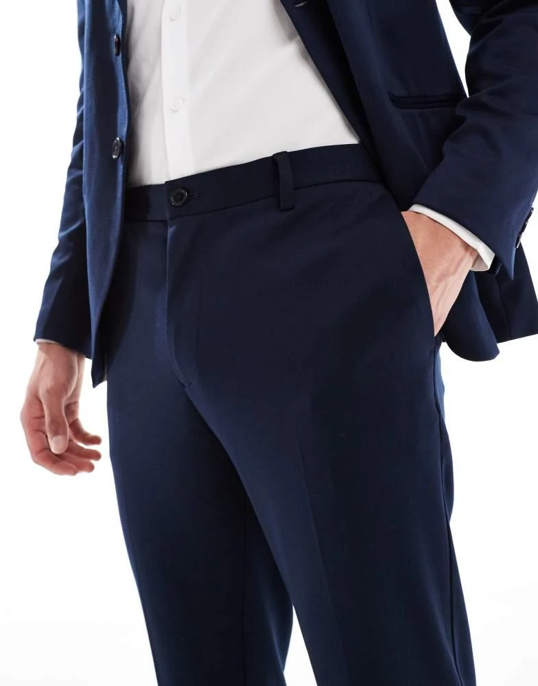 Jack & Jones Jack & Jones slim fit jersey suit trouser in navy 2