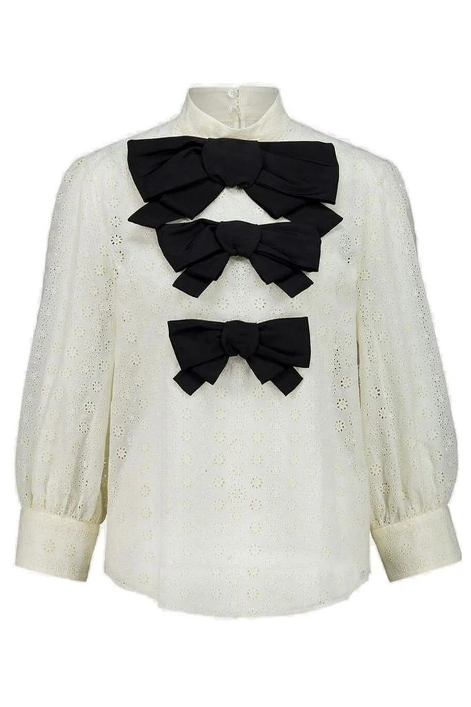 Valentino Valentino Daisy Bow Long-Sleeved Blouse from Cettire