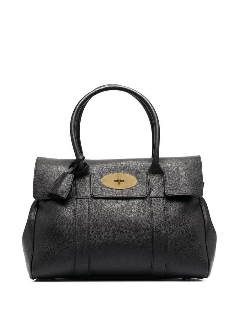 Mulberry 'Bayswater' Black Handbag With Twist-Lock Fastening In Grainy Leather Woman 1