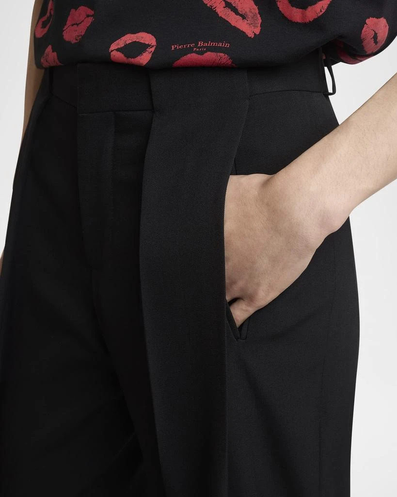 Balmain Men's Pleated Wool Pants 7