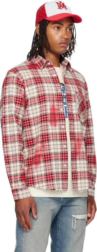 AMIRI Red 
White MA Quad Bleach Flannel Shirt 2