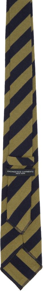 Engineered Garments Khaki & Navy Knit Tie