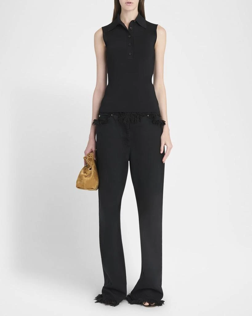 Salvatore Ferragamo Sleeveless Viscose Knit Polo Top 2
