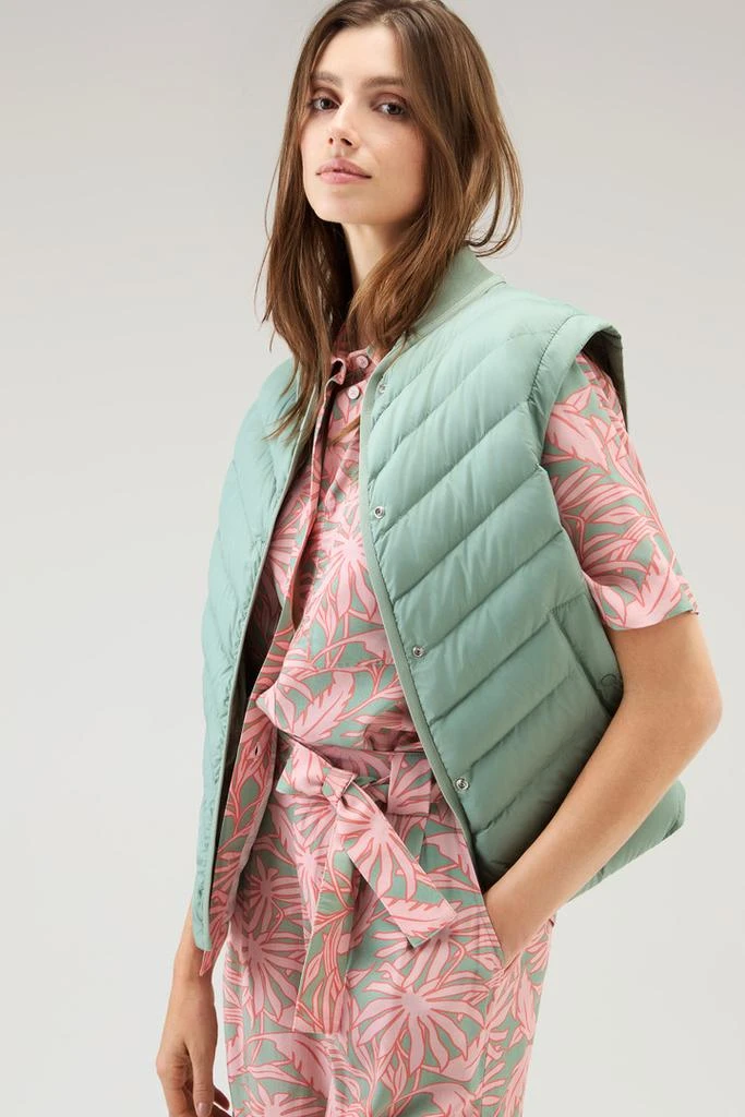Woolrich Microfiber Vest with Chevron Quilting - Women - Black 4