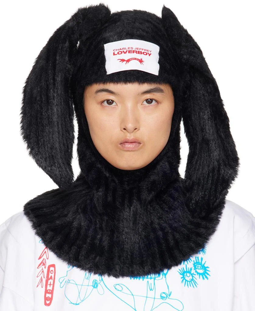 Charles Jeffrey Loverboy Black Fluffy Rabbit Balaclava 1