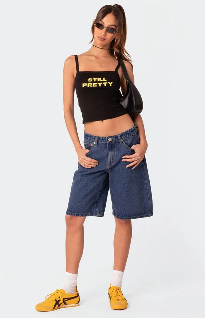 Edikted Oversized Low Rise Denim Bermuda Shorts 5