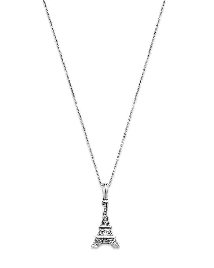 Bloomingdale's Diamond Eiffel Tower Pendant Necklace in 14K White Gold, 0.07 ct. t.w. 1
