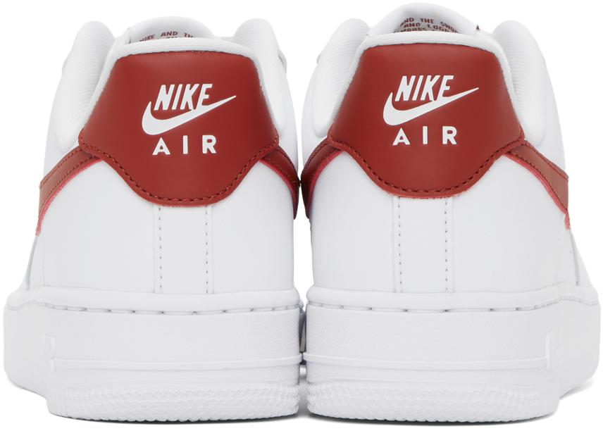 NIKE White & Orange Air Force 1 '07 Sneakers