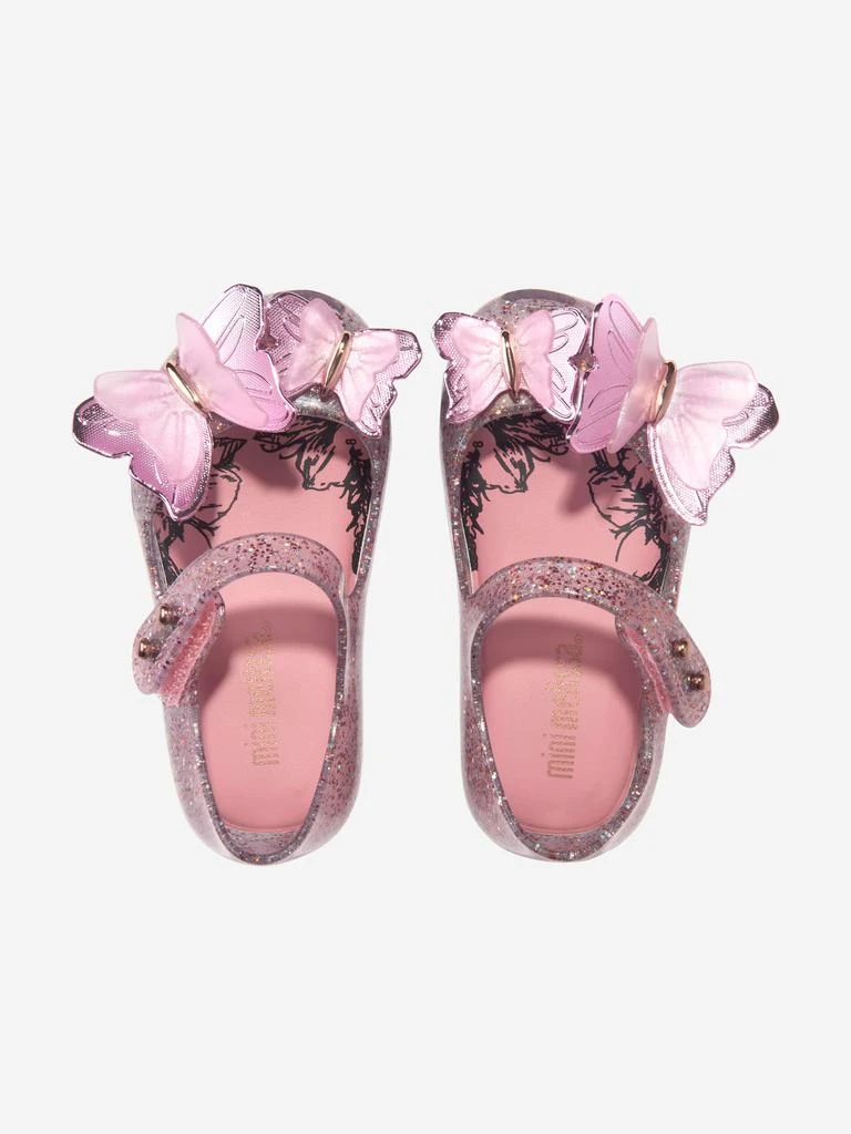 Mini Melissa Mini Melissa Girls Mini Ultragirl Butterfly Jelly Ballerinas in Pink 4