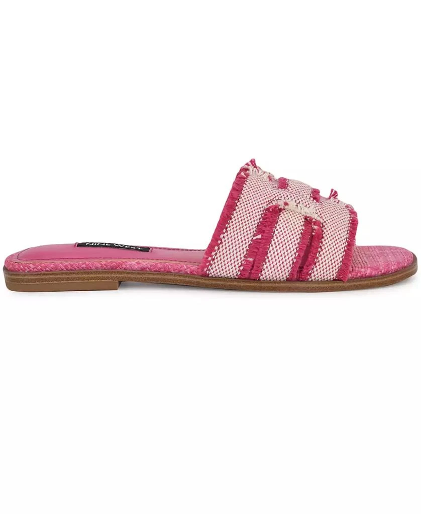 Nine West Women's Germanny Frayed Flat Slide Sandals 2