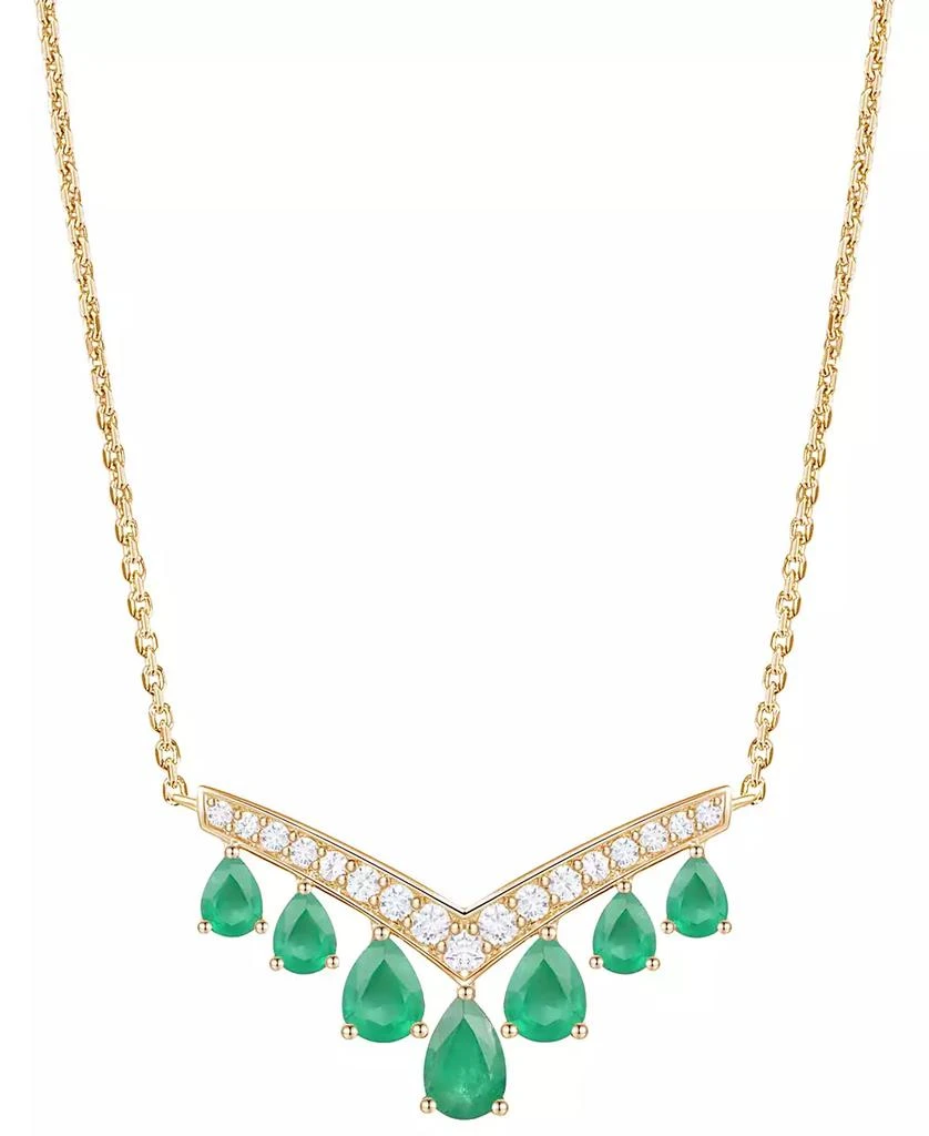 Macy's Gemstone and Diamond Necklace (1/3 ct. t.w.) in 14K Gold (also in 14K White Gold)