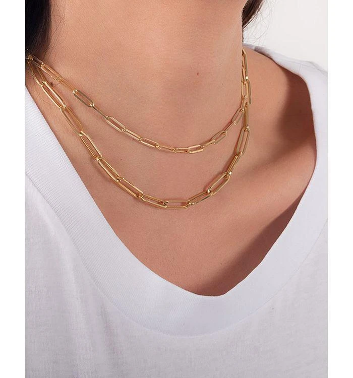 Zoe Lev 14K Yellow Gold Extra Large Paper Clip Chain Necklace, 16" 4