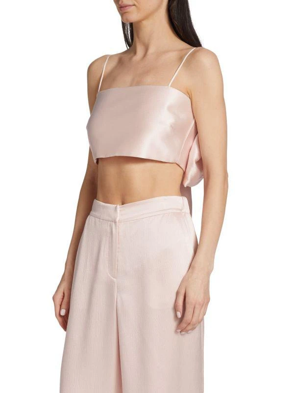 LOVESHACKFANCY Roseanna Bow Silk Crop Top 3