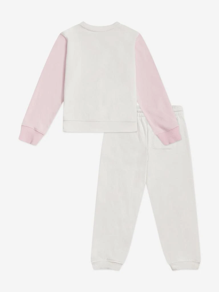 New Balance New Balance Baby Girls Colourblock Curved Hem Crew and Joggers Set in Ivory 2