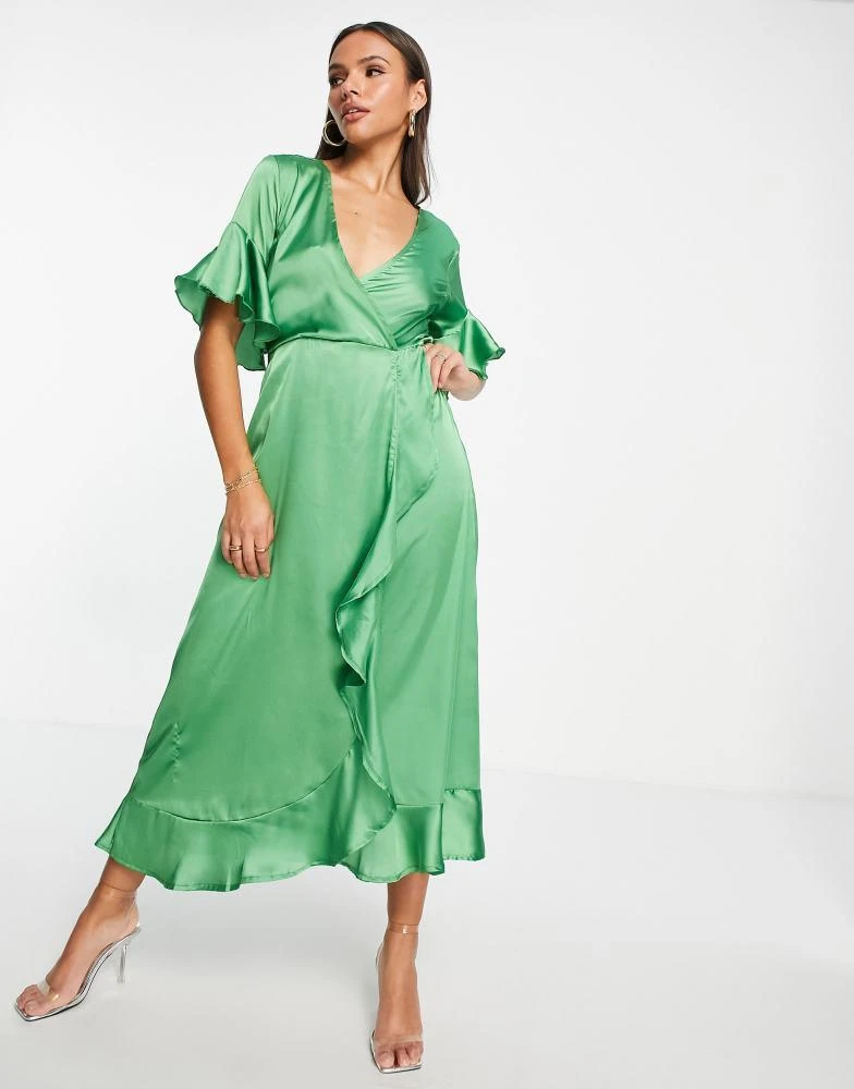 knee length dresses for ladies Camella Red Chiffon Midi Dress