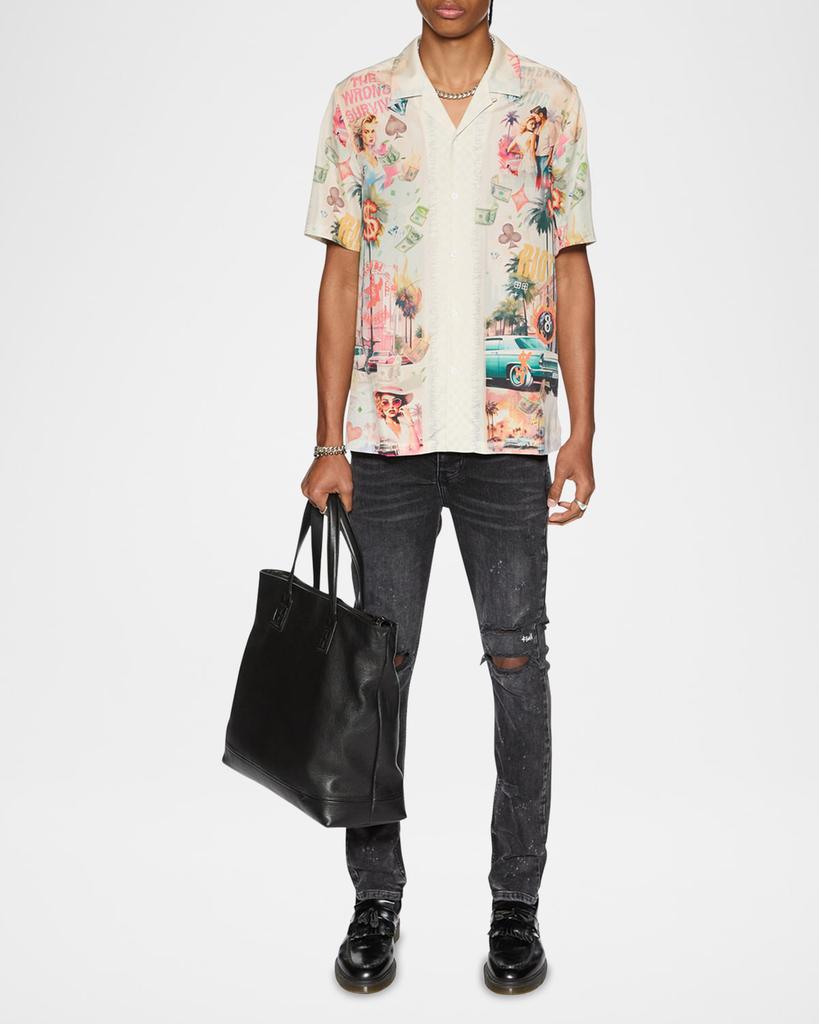 Ksubi Men's World Order Graphic Camp Shirt