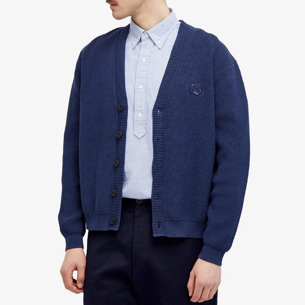 Maison Kitsune Maison Kitsuné Bold Fox Head Ribbed Cardigan 2