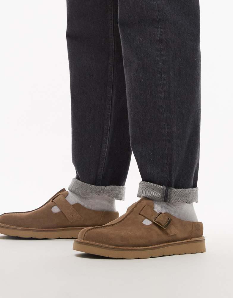 Clarks Solsbury mule in cola brown suede – On Sale Now with Up to