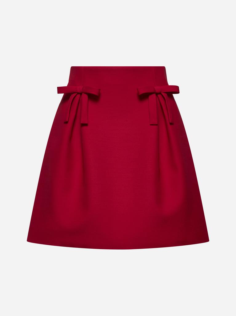 Valentino Red crepe couture mini skirt