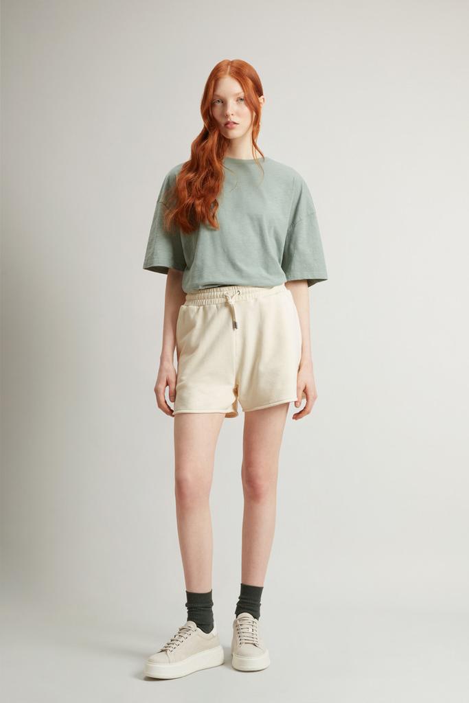 Woolrich Pure Cotton Fleece Shorts - Women - Blue
