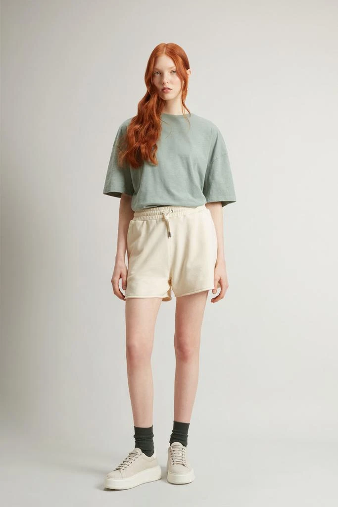 Woolrich Pure Cotton Fleece Shorts - Women - Blue 1