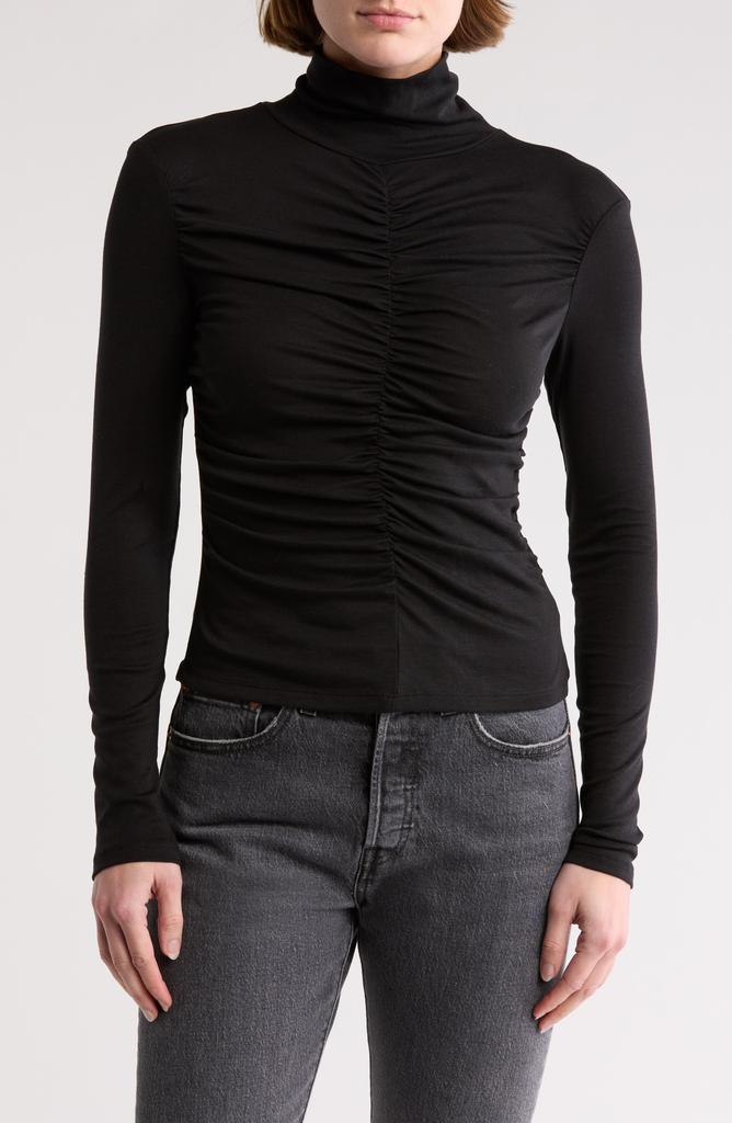 Elodie Ruched Turtleneck Top