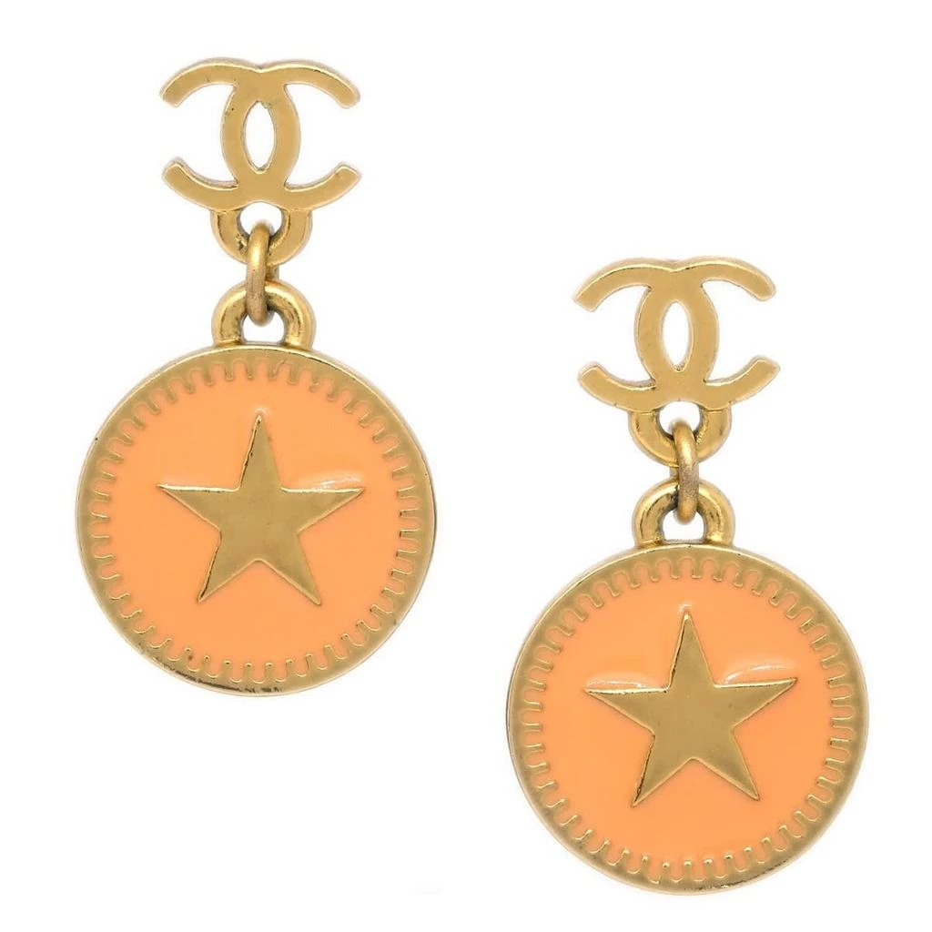 Chanel Cc Star Dangle Earrings Metal With Enamel gold_Plated Earrings Jewelry (Pre-Owned)
