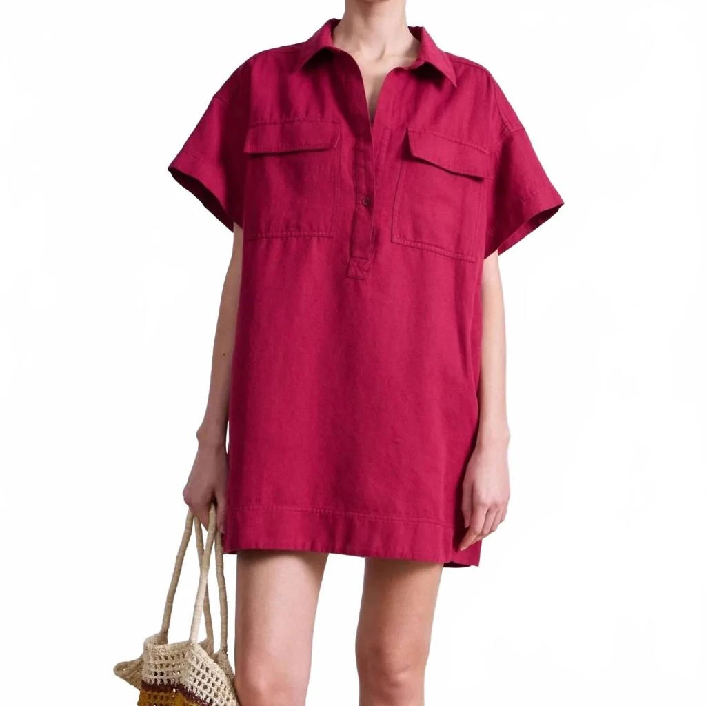 Apiece Apart Stefana Shirt Dress In Rumba Red 1