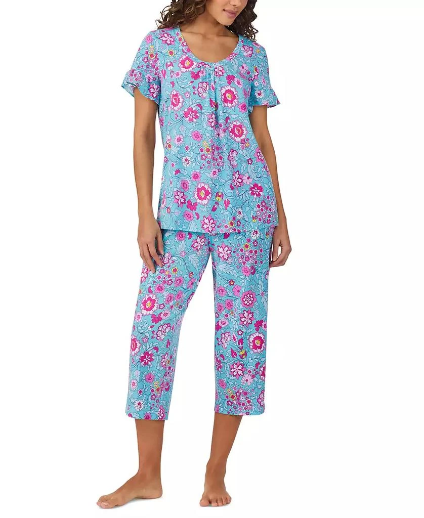 Cuddl Duds Women's Short-Sleeve Cropped Pajama Set 1