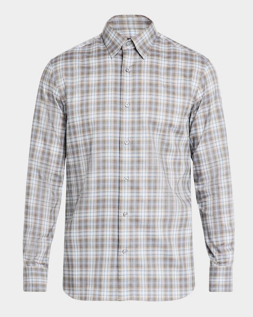 Brioni Men's Cotton Check Casual Button-Down Shirt 1