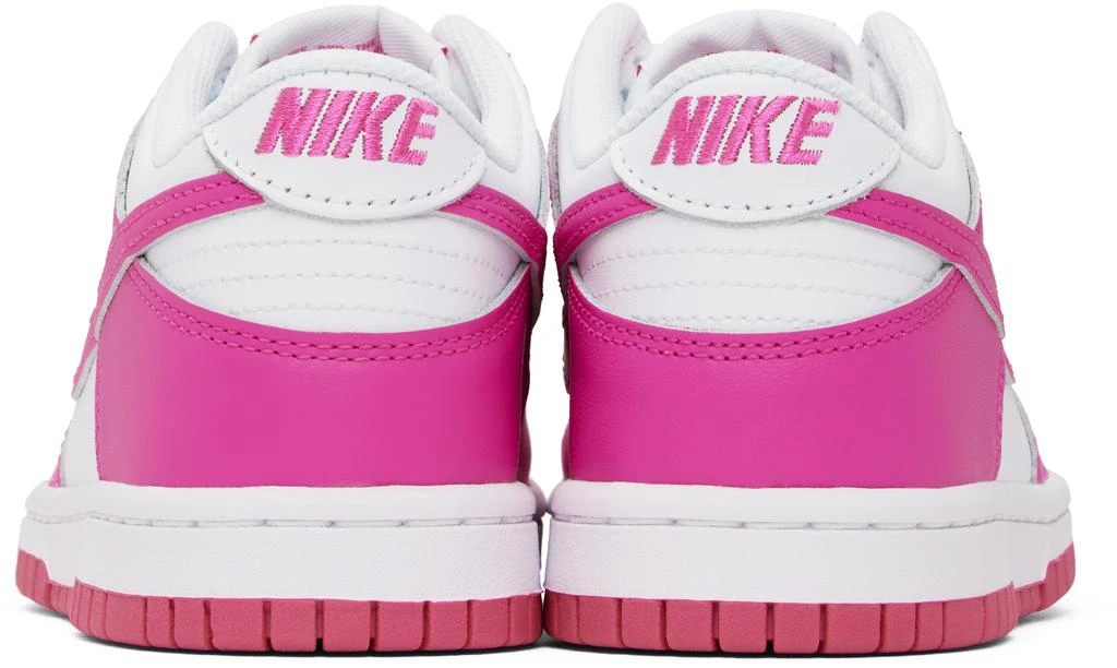 NIKE Big Kids Pink & White Dunk Low Sneakers 2