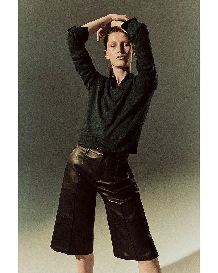 Vince Mid Rise Leather Shorts 8