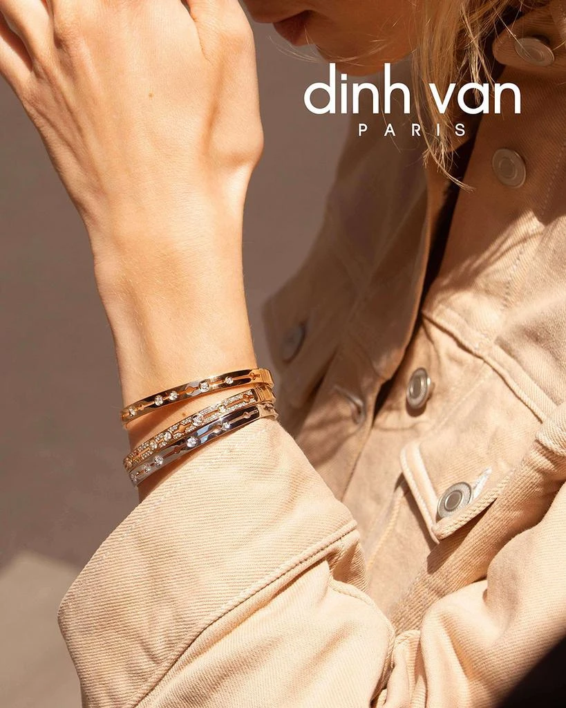 Dinh Van Dihn Van 18K Yellow Gold Pulse Diamond Bangle Bracelet 2