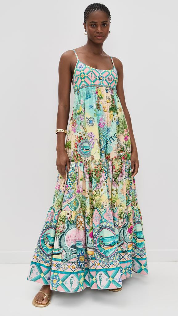 Camilla Long Dress with Jersey Bodice