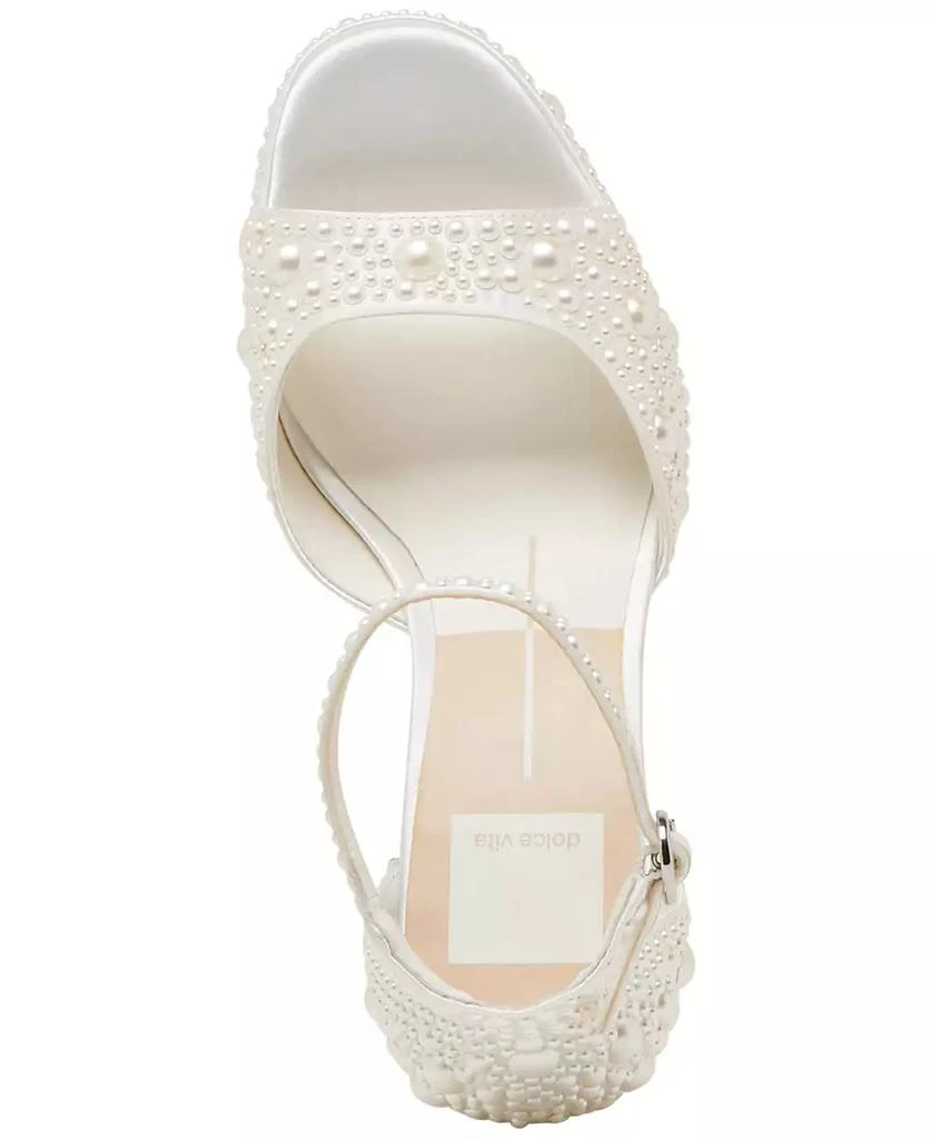 Dolce Vita Women's Pandro Pearl Wide Width Two-Piece Platform Dress Sandals 4