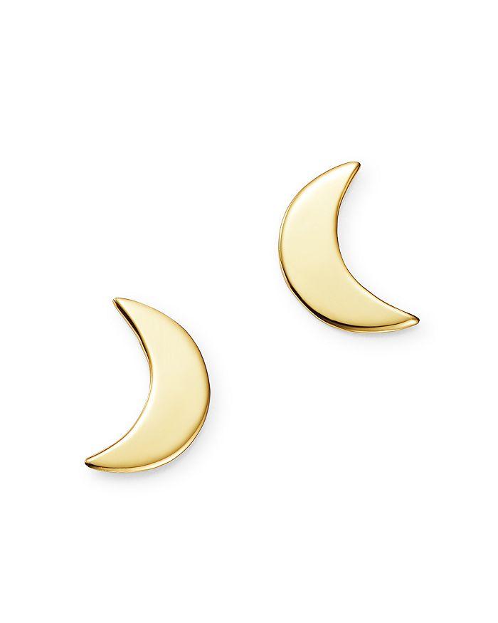 Moon & Meadow Small Moon Stud Earrings in 14K Yellow Gold - Exclusive