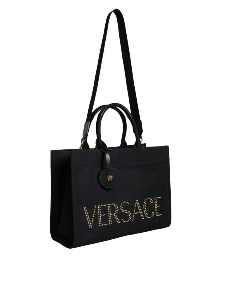 Versace Top Handle Canvas Leather Logo Crossbody Tote Women
s Bag 2