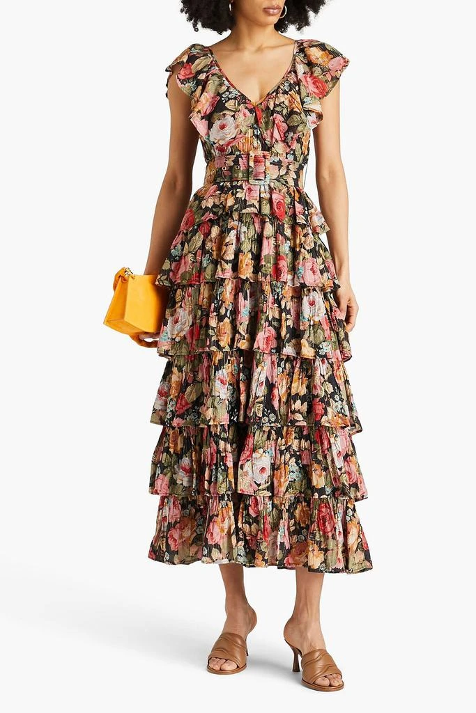 BYTIMO Tiered floral-print cotton-blend maxi dress 2