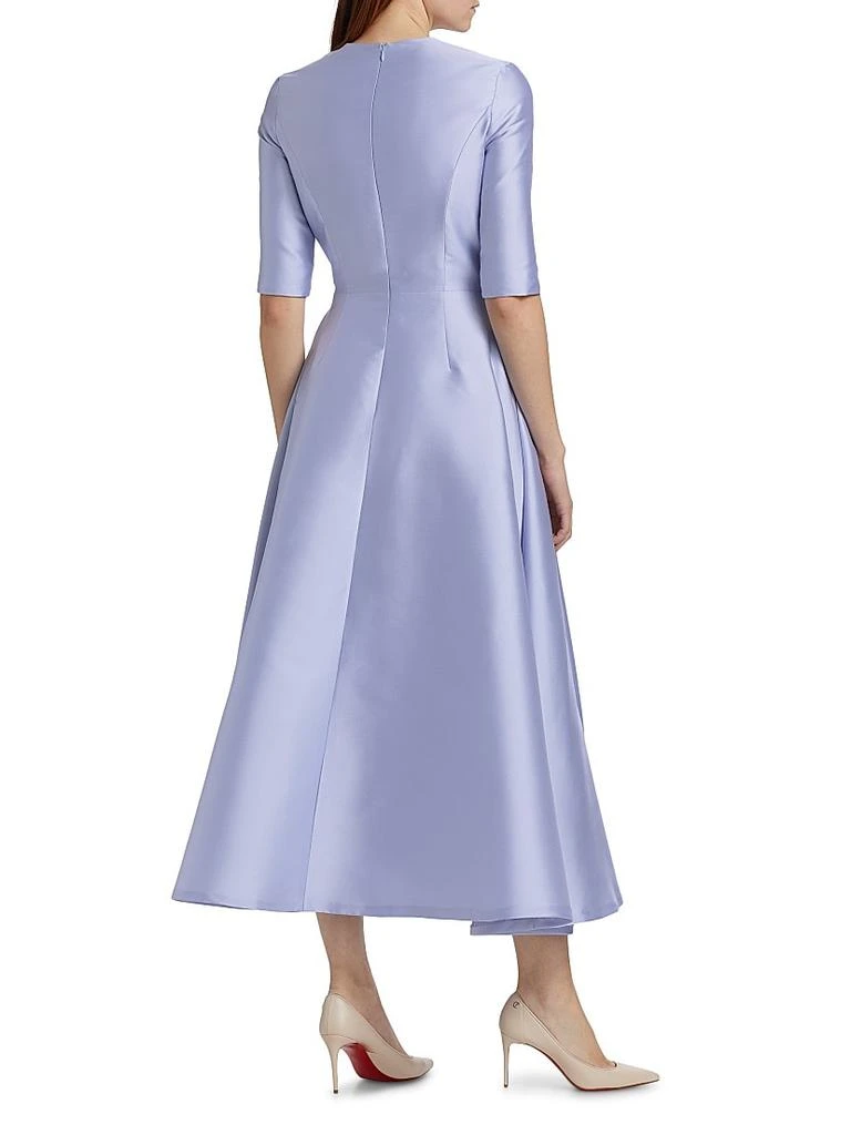 REEM ACRA Satin Beaded Belt Cocktail Dress 5