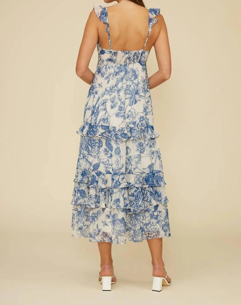 Lucy Paris Cassandra Tiered Midi Dress In Blue Floral - Dresses & Skirts -  BeyondStyle