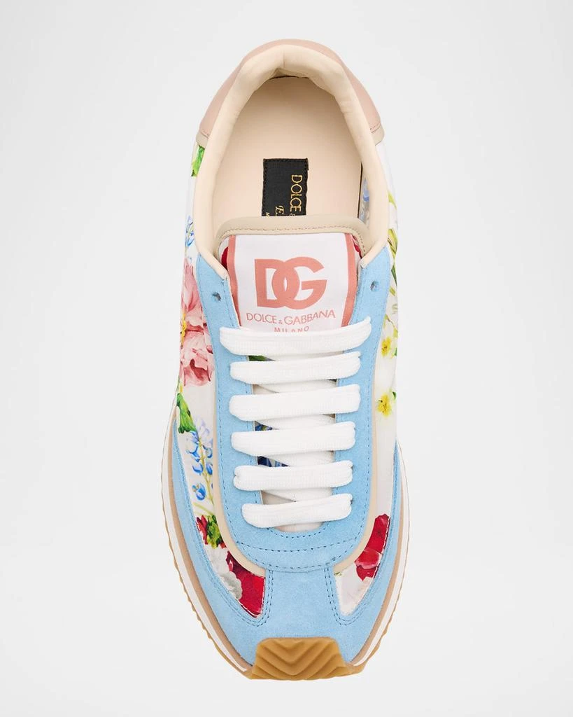 Dolce 
Gabbana Aria Floral Nylon and Leather Low-Top Sneakers 5