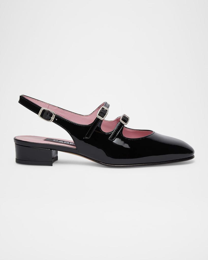 Carel Peche Patent Mary Jane Ballerina Flats