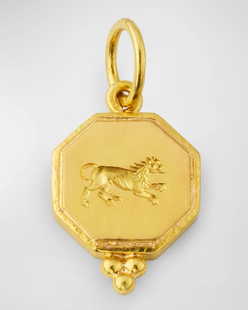 Elizabeth Locke 19K Yellow Gold Octagonal Lion Pendant with Swinging Jump Ring 1