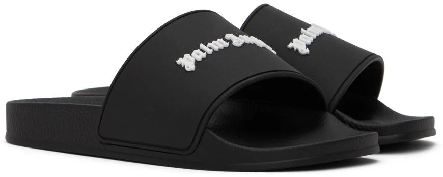 Palm Angels Black Monogram Pool Slides 4