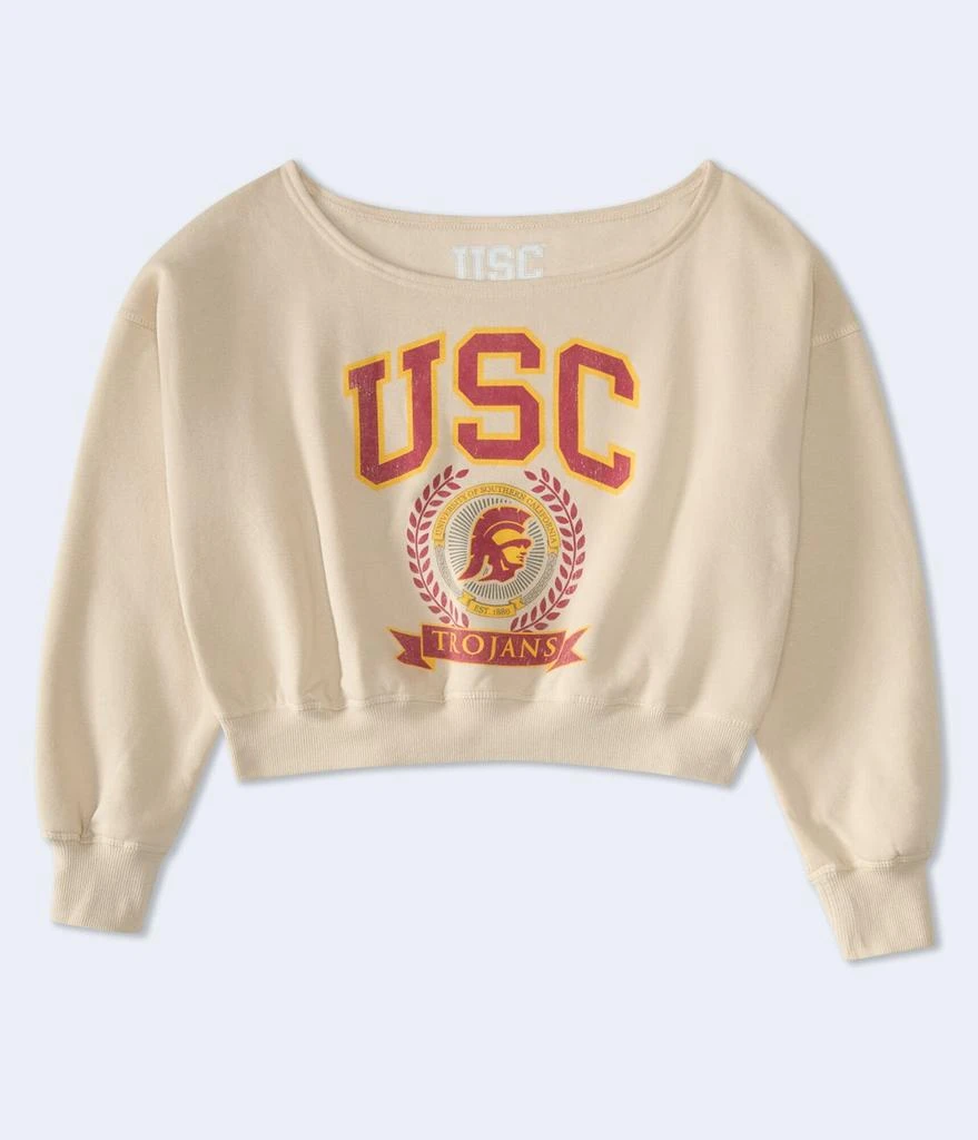 Aeropostale Usc Cropped Off-The-Shoulder Sweatshirt 1