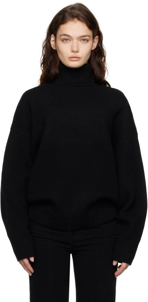 Totême Black Double-Knit Turtleneck 1