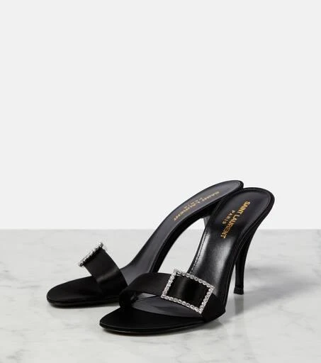 Yves Saint Laurent Simone 90 embellished satin crêpe mules 5