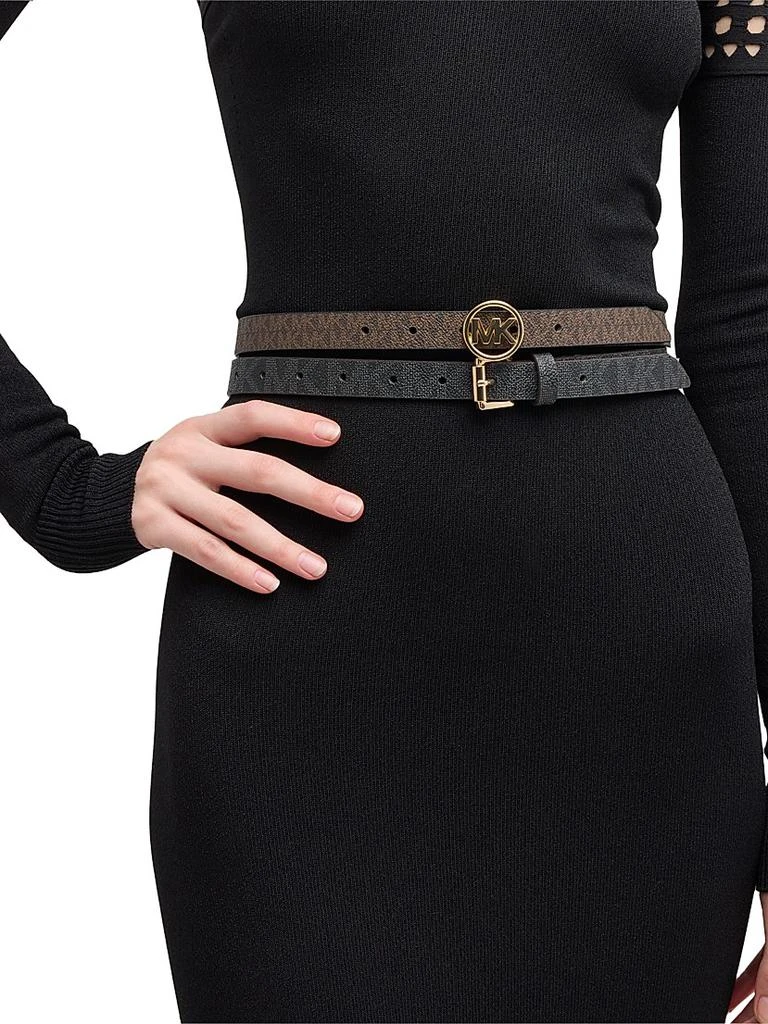 MK Two for one belt set. Michael Kors mens belt set 4 in 1 reversible MK signature  main image 4