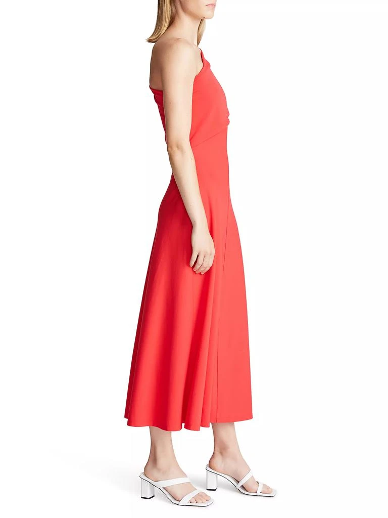 HALSTON Felice Asymmetric Jersey Midi-Dress 3