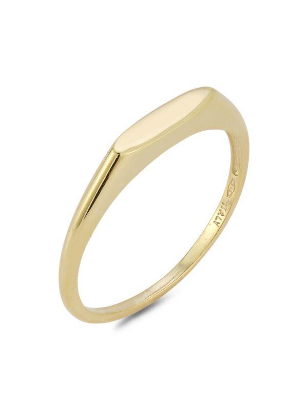 Saks Fifth Avenue 14K Yellow Gold Bar Signet Ring